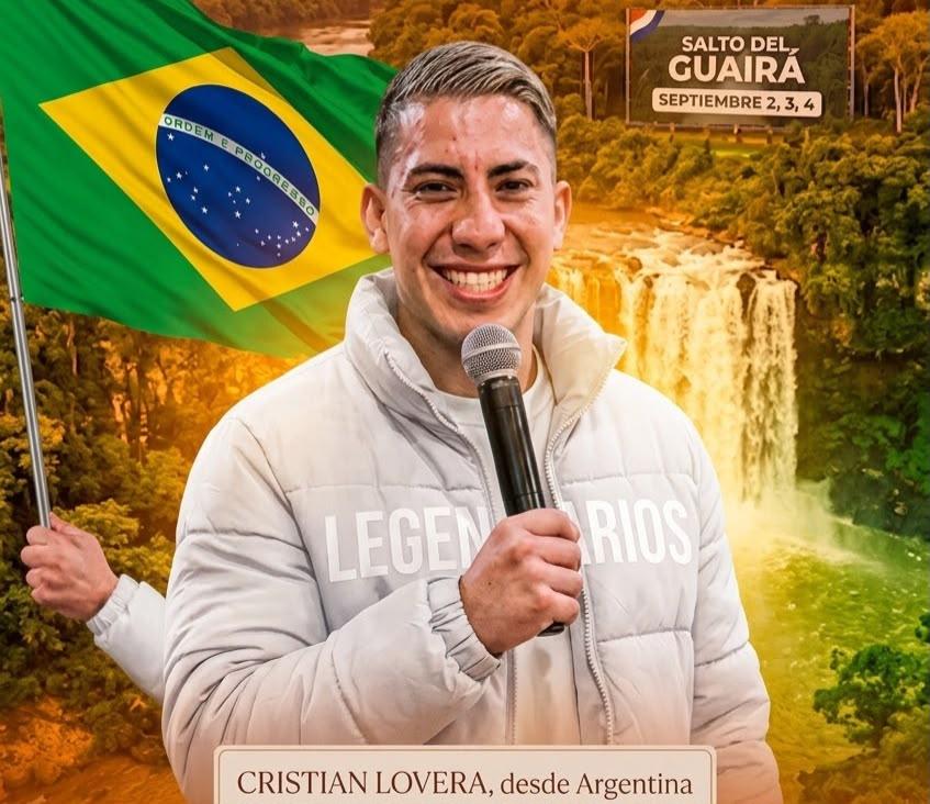 Cristian Lovera en Brasil, llevando su mensaje de fe y predicación a las naciones, como parte de un ministerio que continúa expandiéndose más allá de las fronteras.”